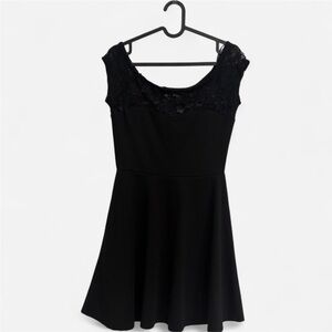 Little black dress with lace detail